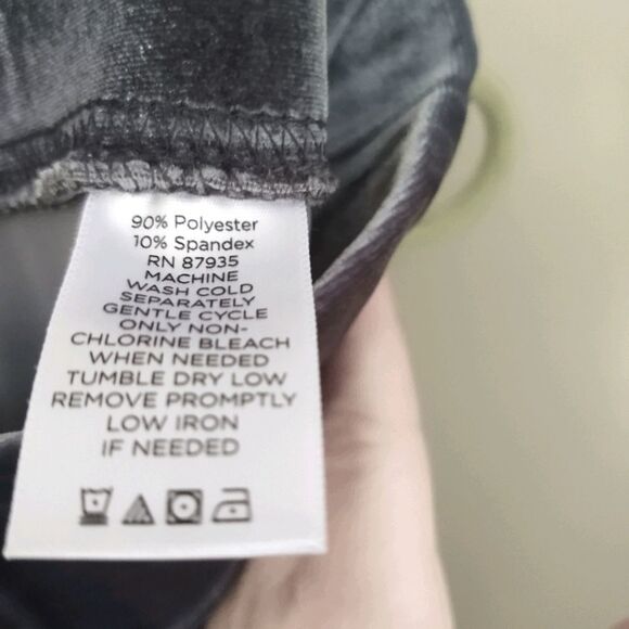 Susan Graver Grey Shimmery Polyester Cloth Pants - Picture 2 of 4